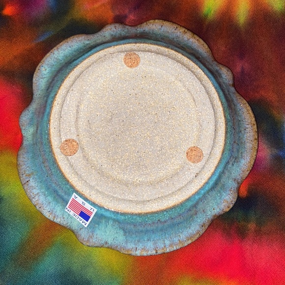 CRACKLED GLASS DISH/ASHTRAY - Picture 2 of 3